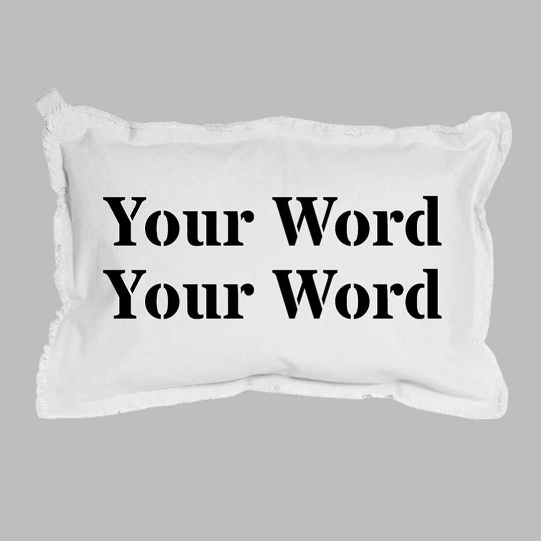 Your Word Two Lines Times Personalized Lumbar Pillow
