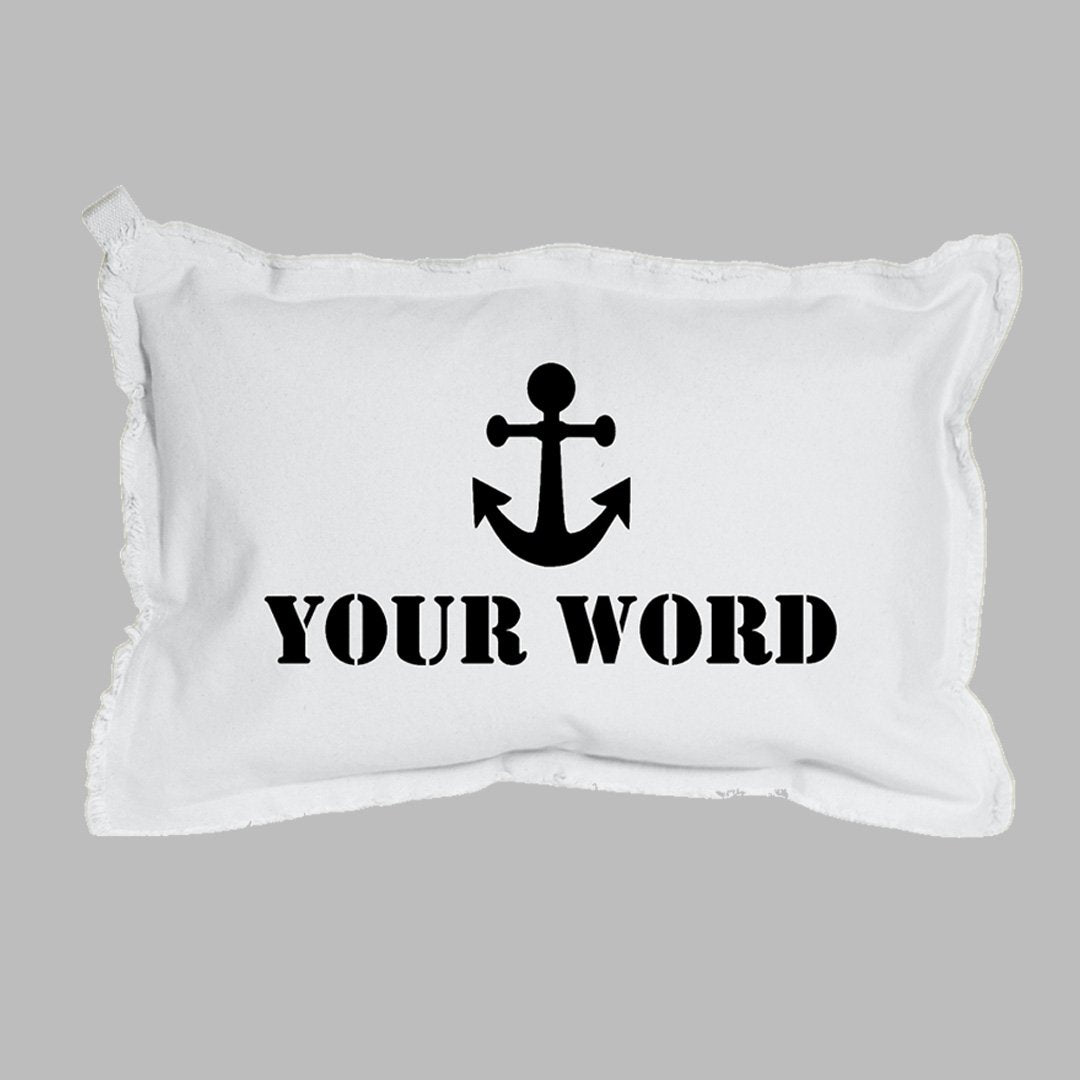 Your Word + Icon Stencil Personalized Lumbar Pillow