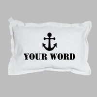 Your Word + Icon Stencil Personalized Lumbar Pillow