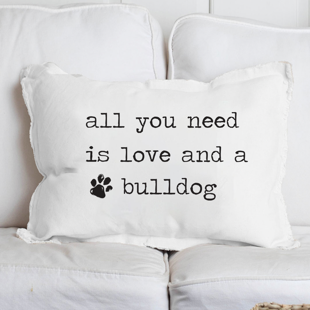 Personalized Love and a Dog Lumbar Pillow