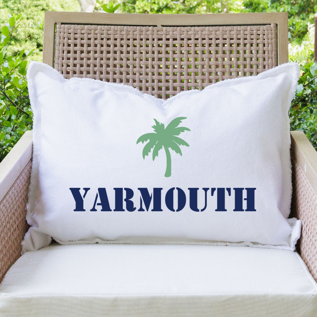 Personalized Palm Tree One Line Text Lumbar Pillow