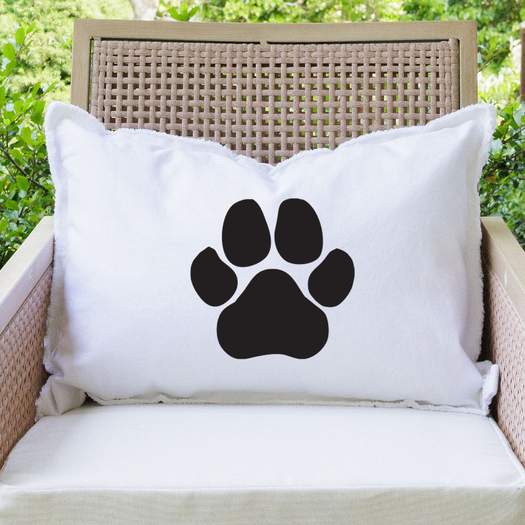 Personalized Paw Print Lumbar Pillow