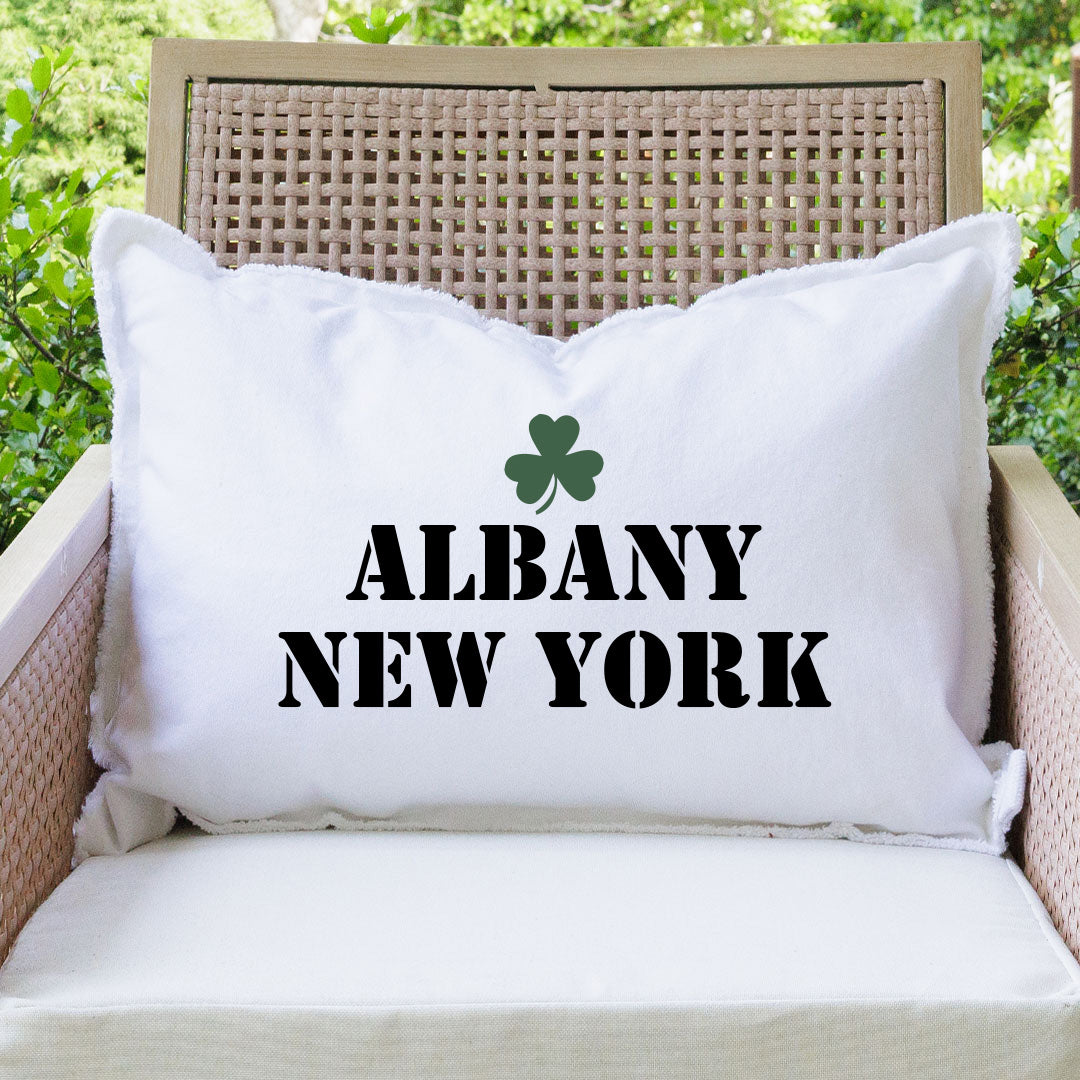 Personalized Shamrock Two Line Text Lumbar Pillow