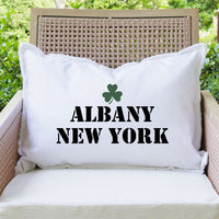 Personalized Shamrock Two Line Text Lumbar Pillow