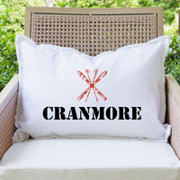 Personalized Skis One Line Text Lumbar Pillow