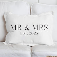 Mr & Mrs EST Personalized Lumbar Pillow