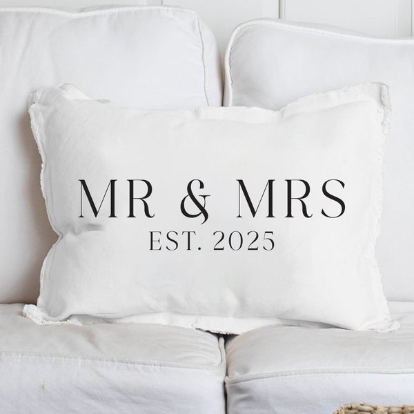 Mr & Mrs Established Personalized Pillow