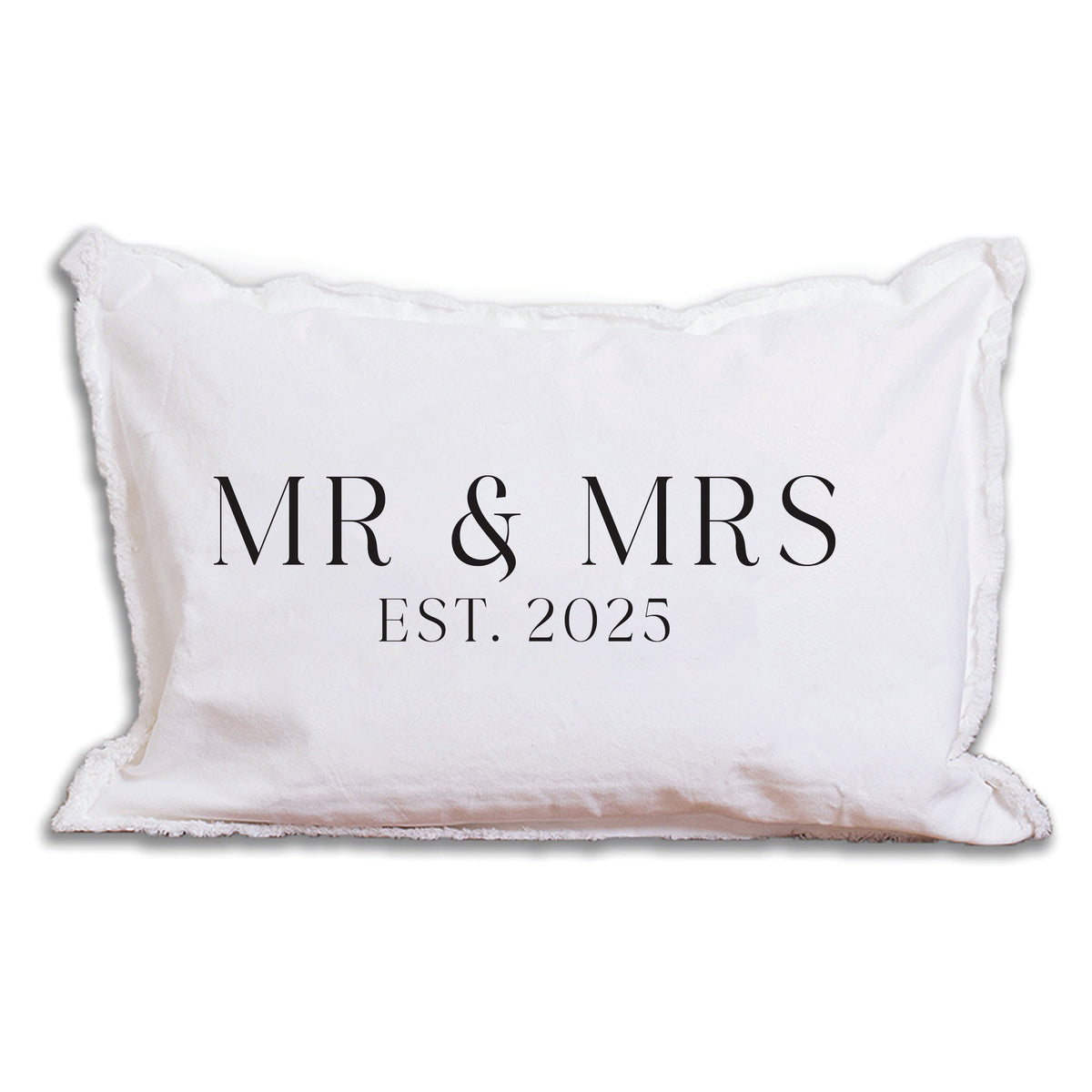 Mr & Mrs EST Personalized Lumbar Pillow