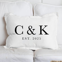 Initials EST Personalized Lumbar Pillow