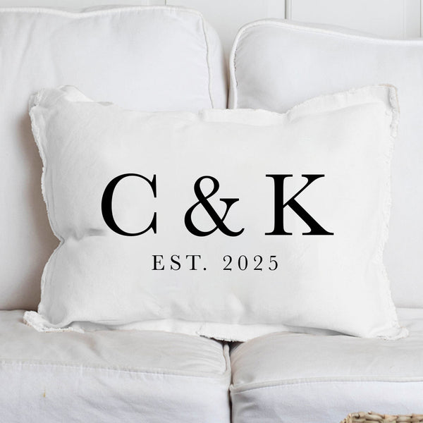 Initials EST Personalized Lumbar Pillow