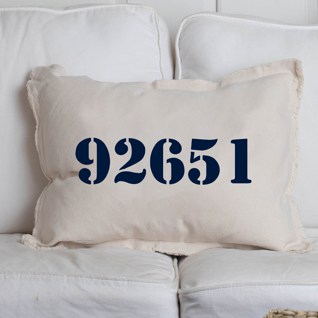 Zip Code Personalized Lumbar Pillow