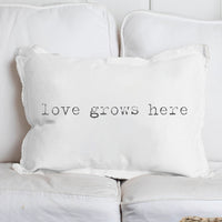 Love Grows Here Lumbar Pillow