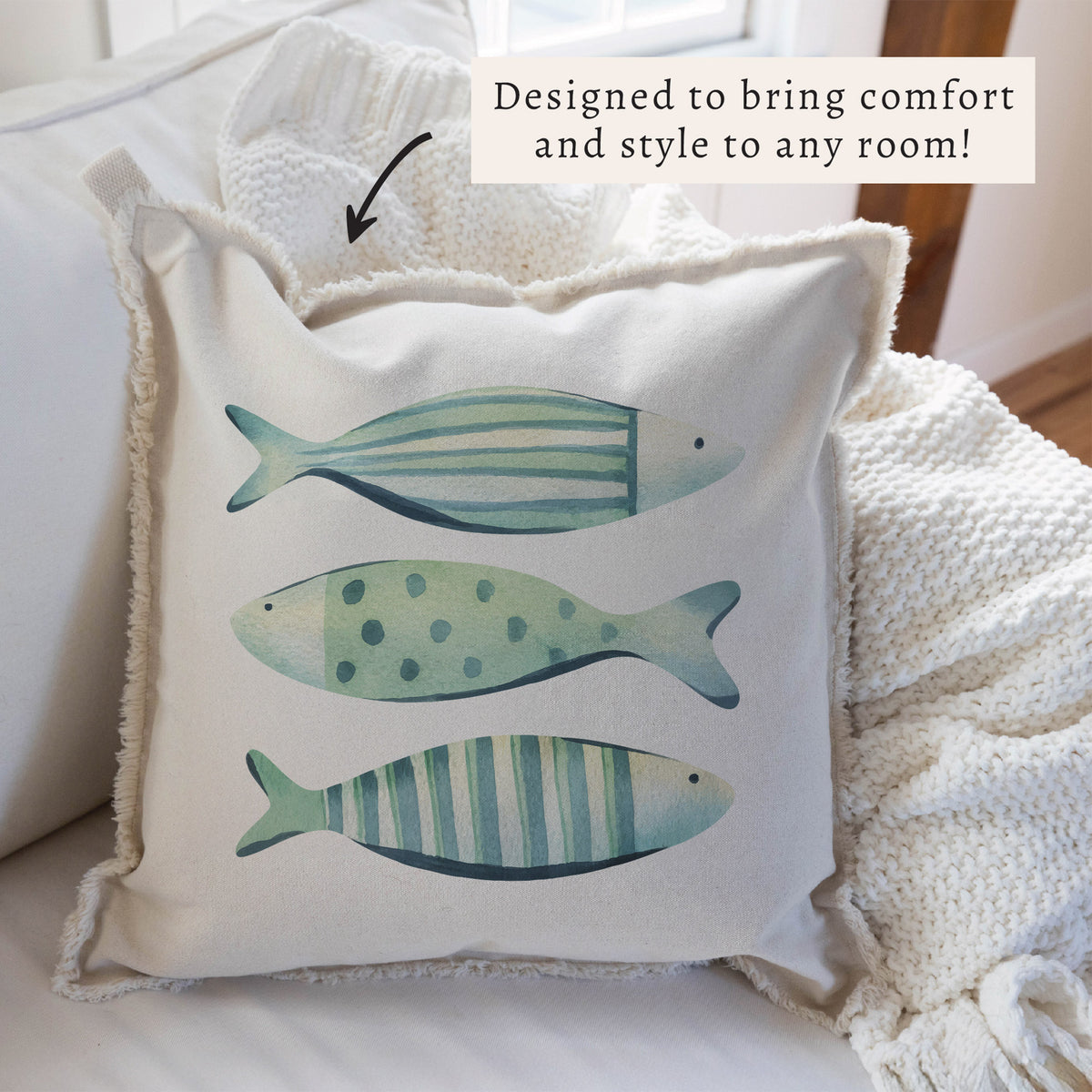 Coastal Fish Trio Pillow