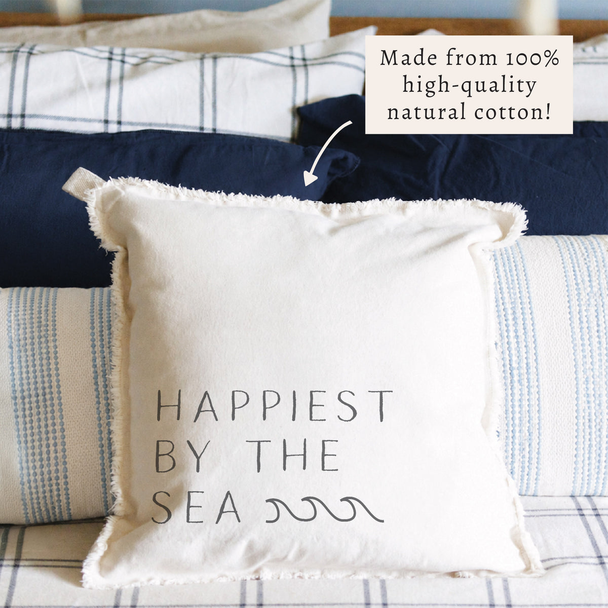 Happiest By The Sea Pillow