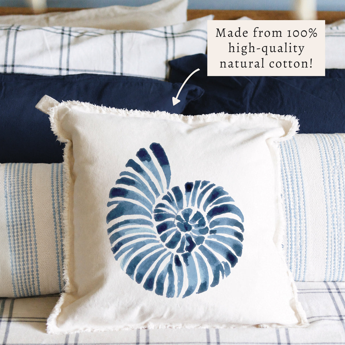 Blue Shell Pillow