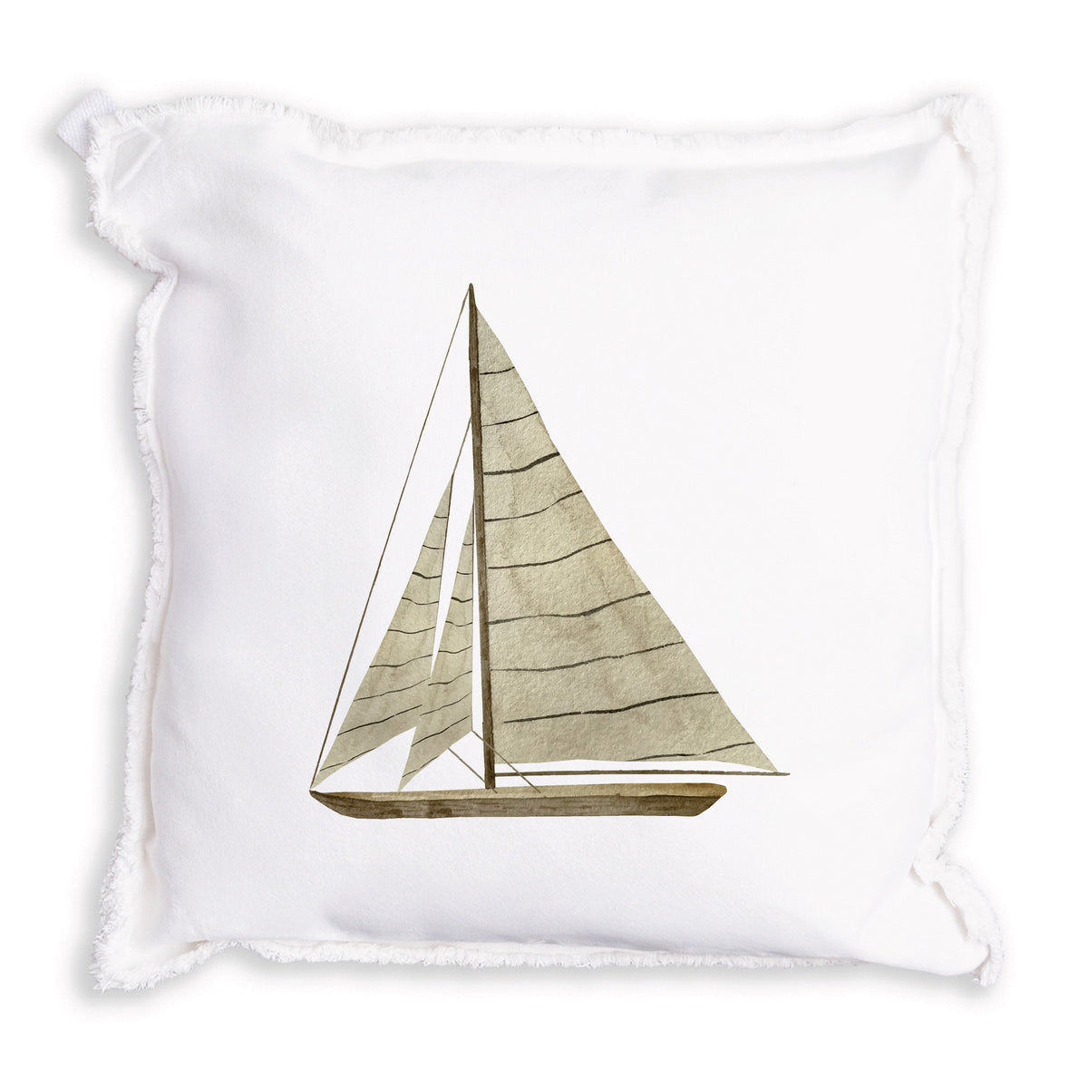 Striped Sailboat Pillow