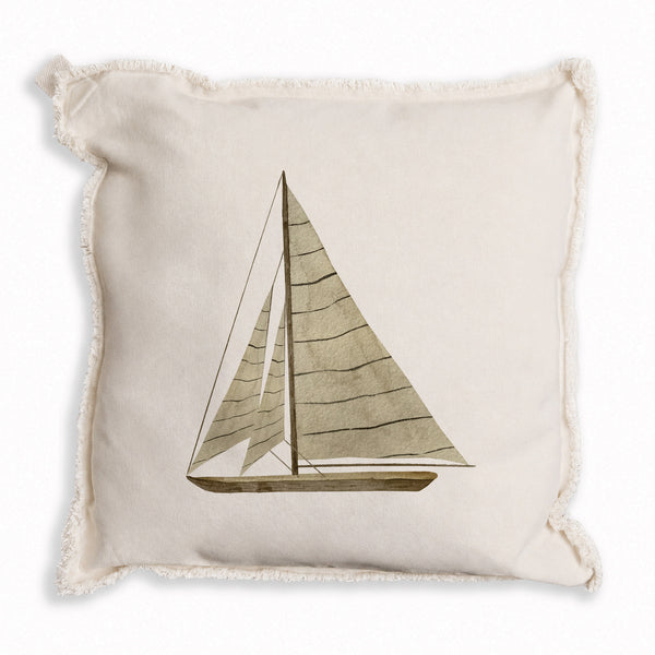 Striped Sailboat Pillow