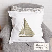 Striped Sailboat Pillow