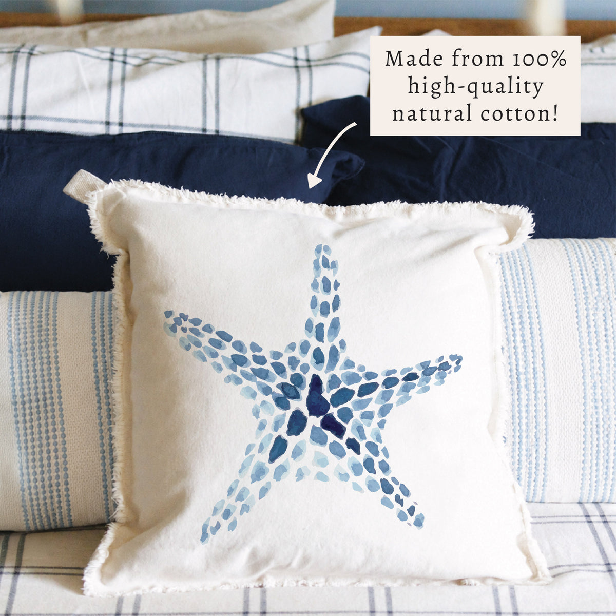 Blue Starfish Pillow