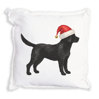 Black Lab Santa Hat Pillow