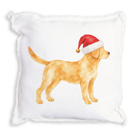 Yellow Lab Santa Hat Pillow
