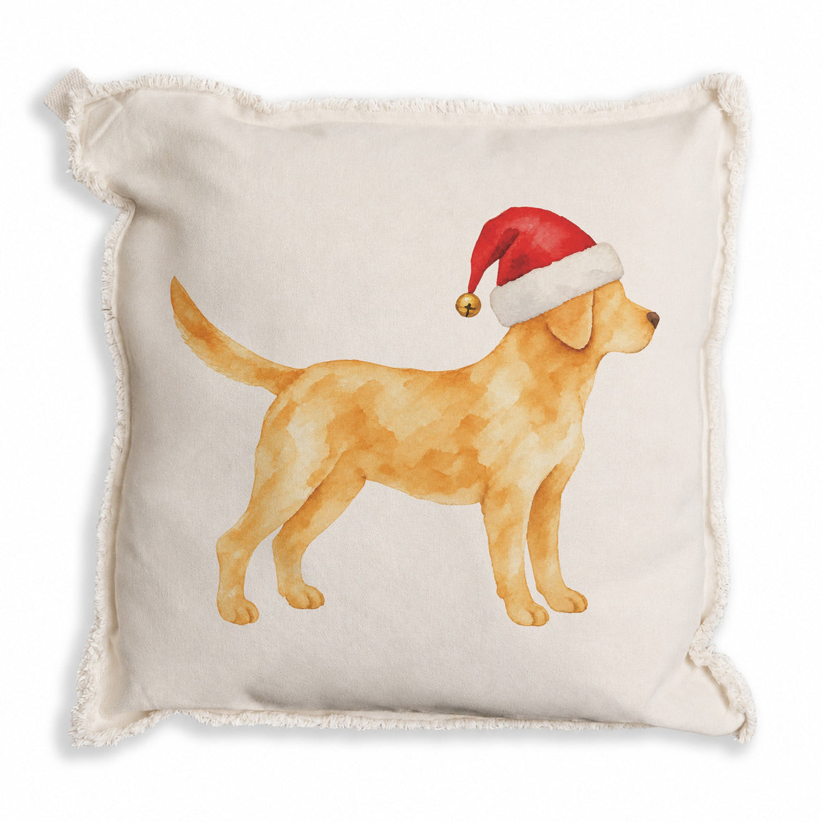 Yellow Lab Santa Hat Pillow