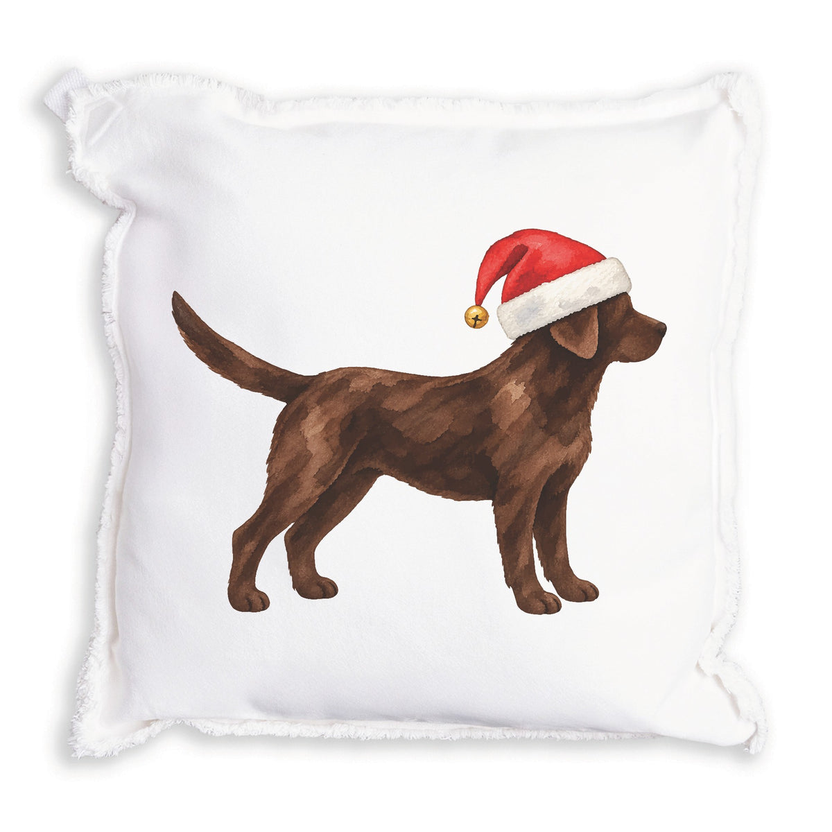 Chocolate Lab Santa Hat Pillow