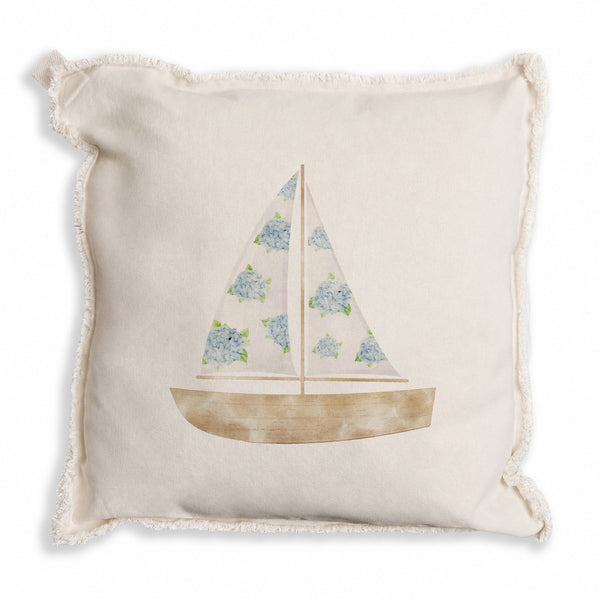 Hydrangea Sailboat Pillow