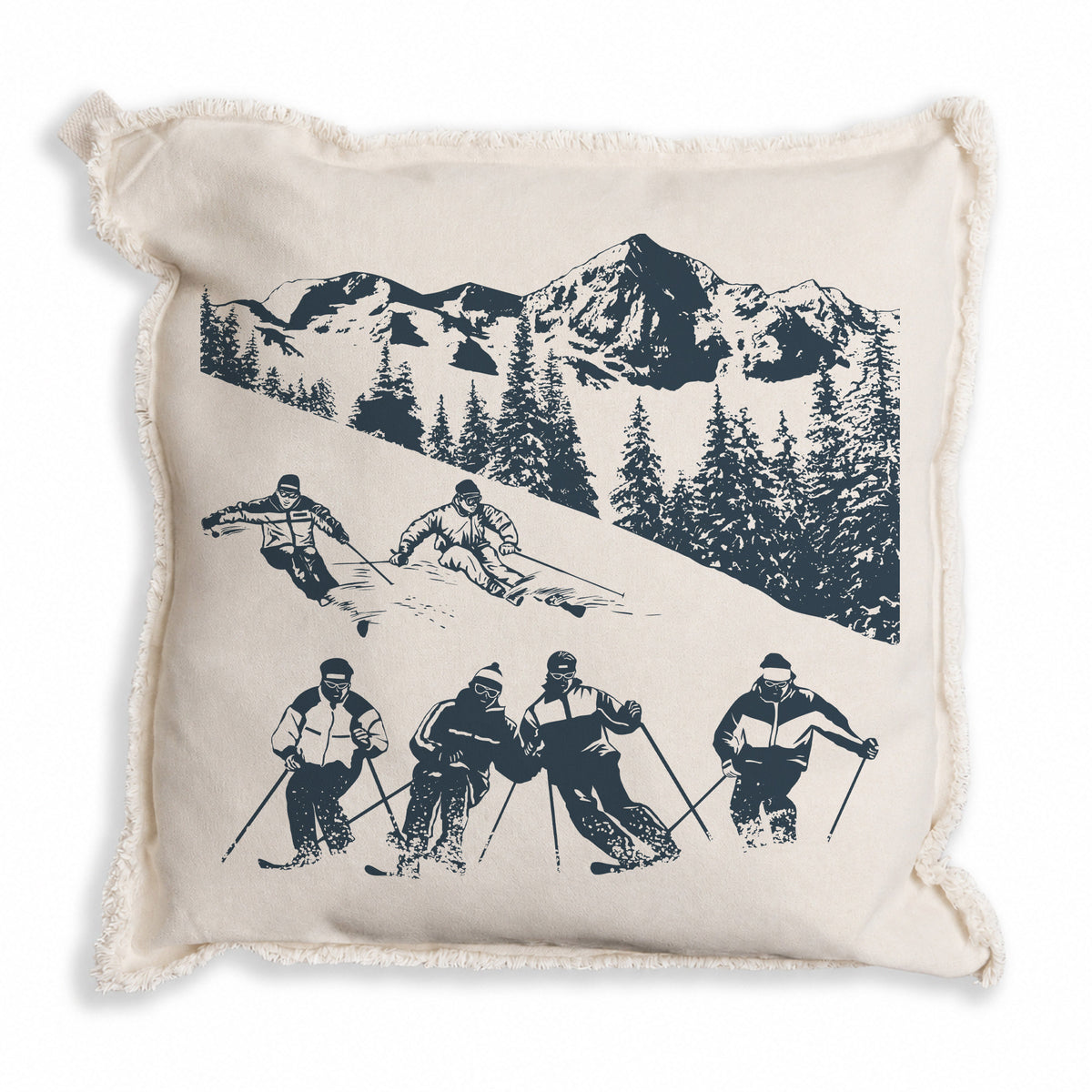 Retro Ski Run Pillow