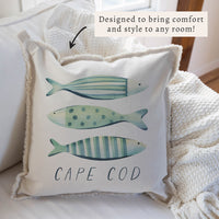 Coastal Fish Trio Personalized Pillow