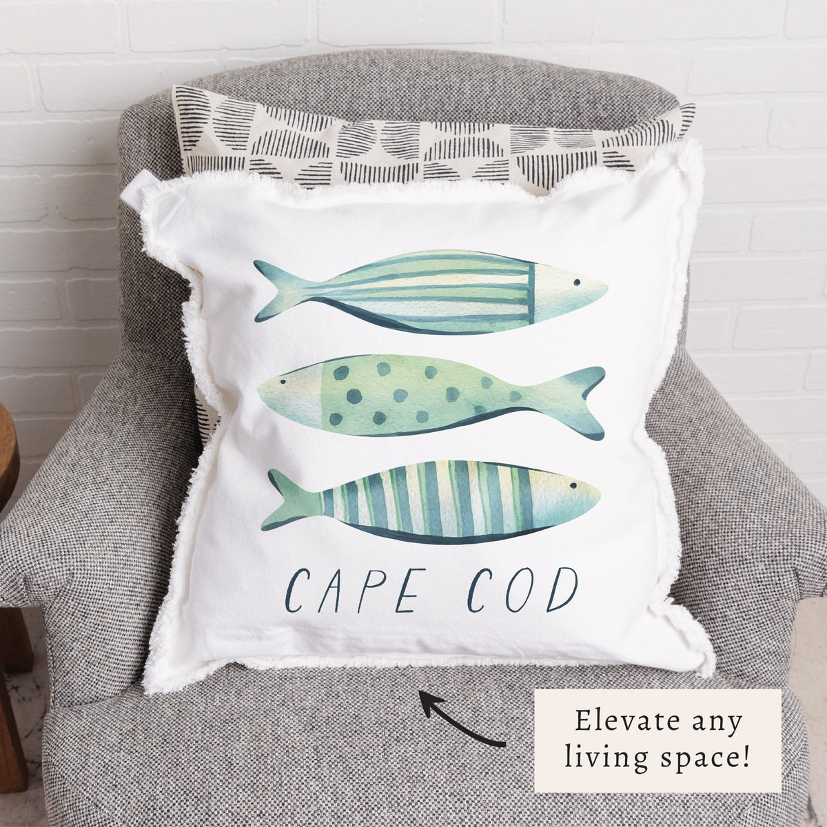 Coastal Fish Trio Personalized Pillow