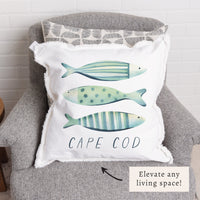 Coastal Fish Trio Personalized Pillow