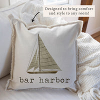 Striped Sailboat Personalized Pillow