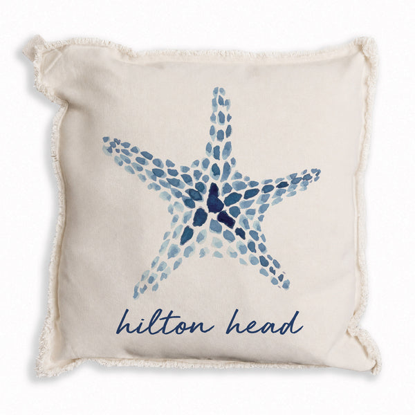 Blue Starfish Personalized Pillow