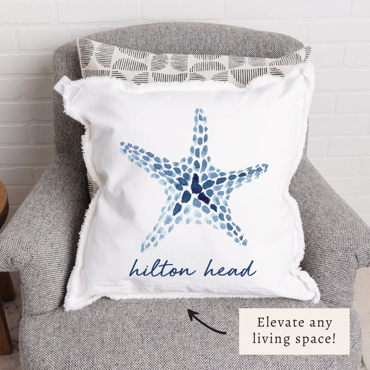 Blue Starfish Personalized Pillow