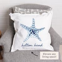 Blue Starfish Personalized Pillow