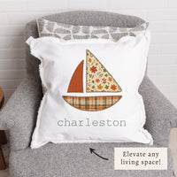 Fall Sailboat Personalized Pillow