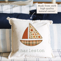 Fall Sailboat Personalized Pillow