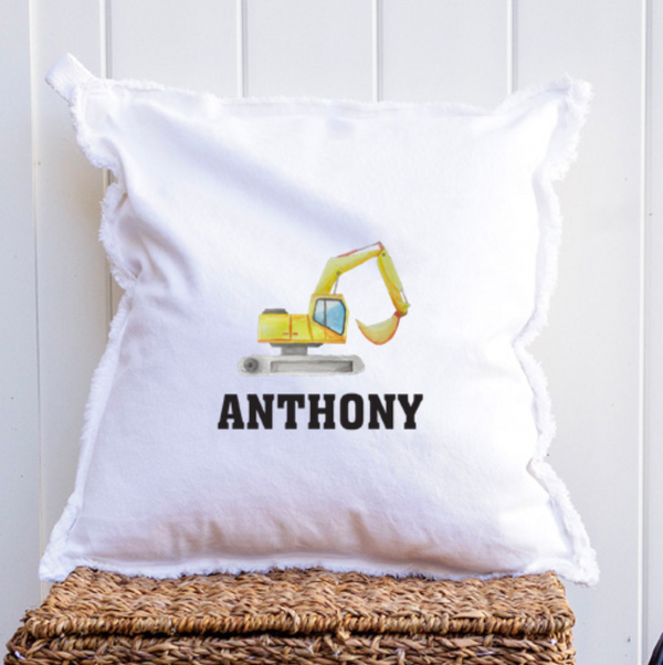 Digger Personalized Square Pillow