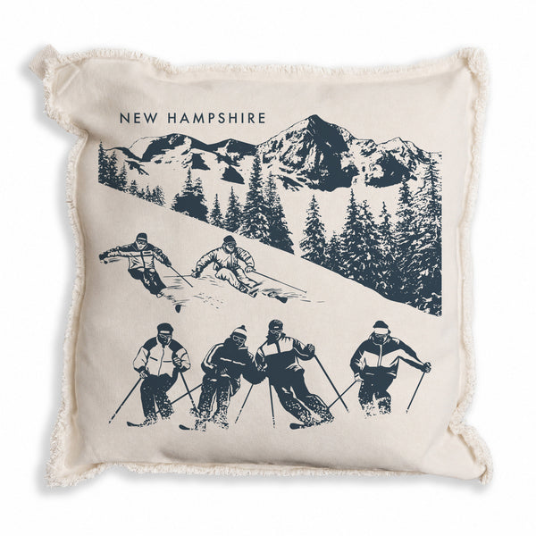 Retro Ski Run Personalized Pillow