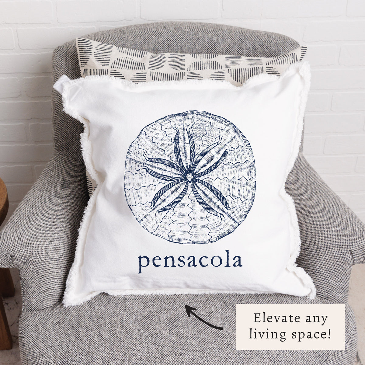 Sand Dollar Sketch Personalized Pillow