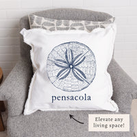 Sand Dollar Sketch Personalized Pillow