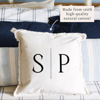 Initials Line Personalized Pillow