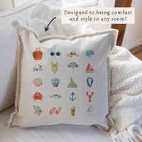 Beach Icons Pillow