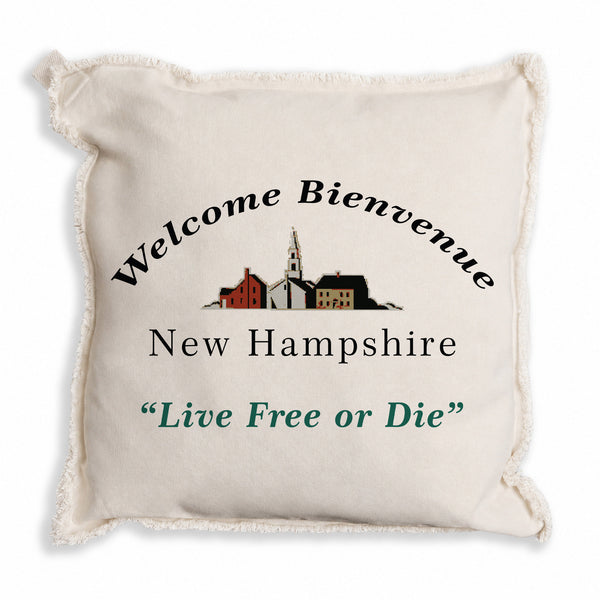 New Hampship Welcome Bienvenue Pillow