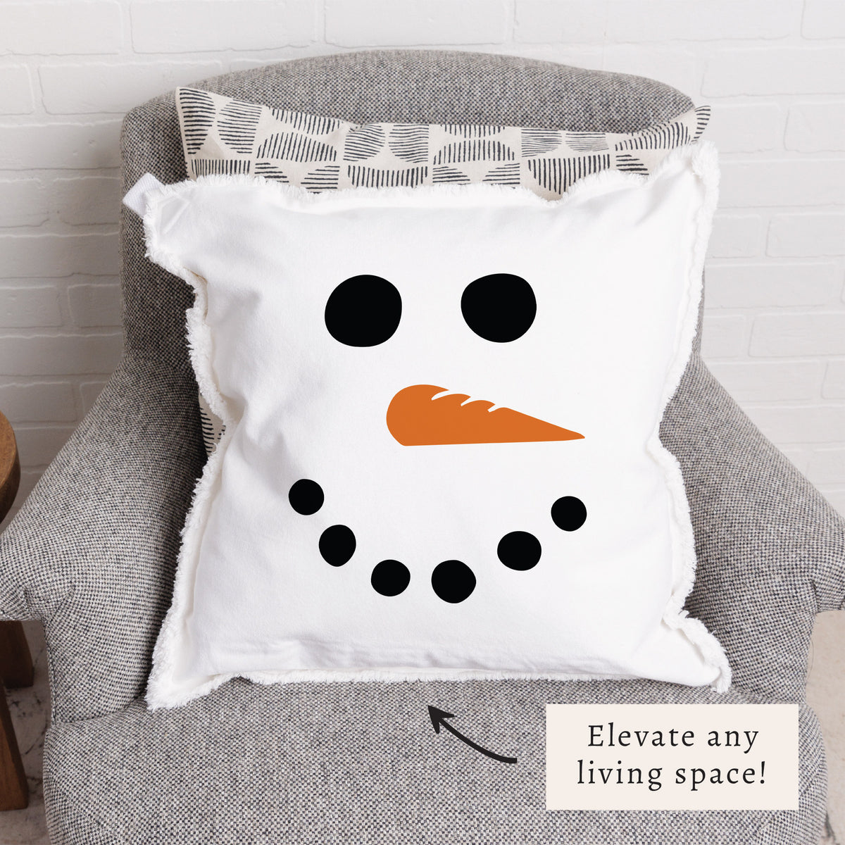 Snowman Face Pillow