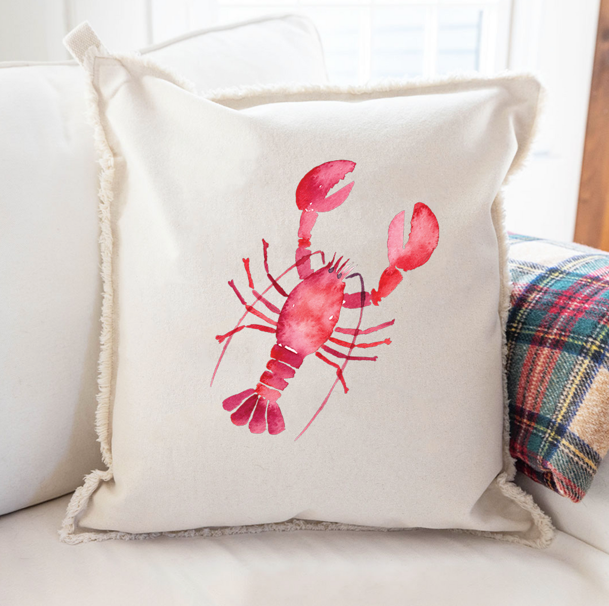 Watercolor Lobster Square Pillow