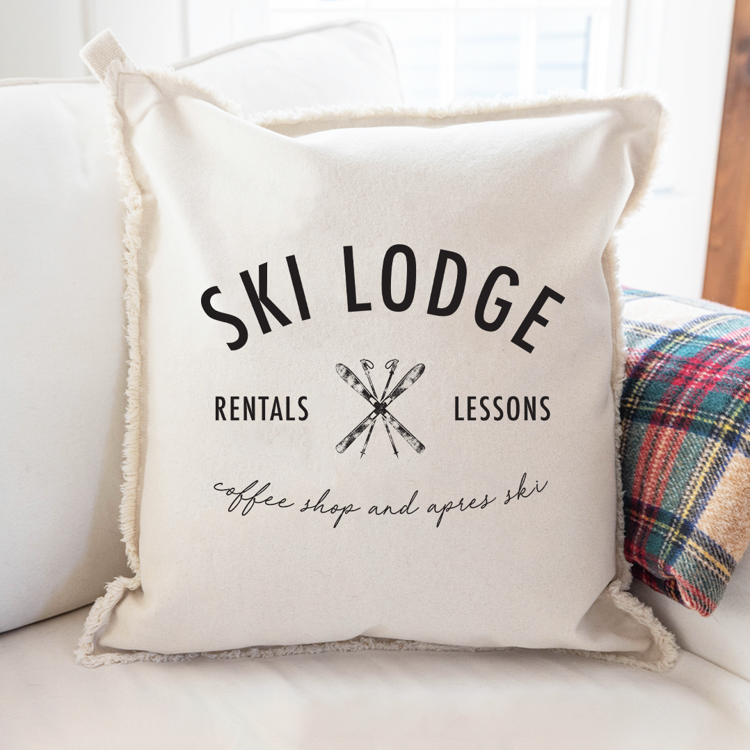 Ski Lodge Square Pillow