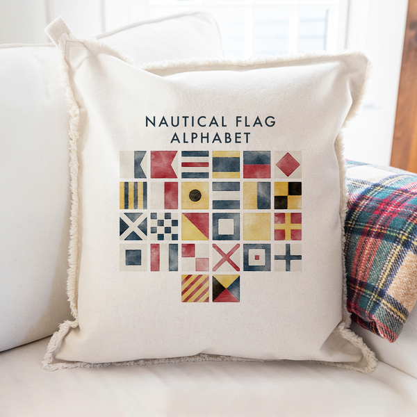 Nautical Flag Alphabet Square Pillow