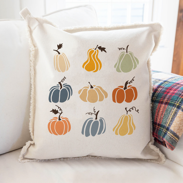 Muted Pastel Pumpkins Square Pillow